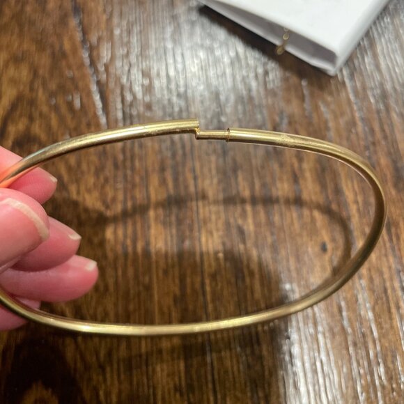 Madewell Vintage Gold Two-Pack Cuff Chain Anklet Set Plated Recycled Brass NQ247 - Picture 5 of 7